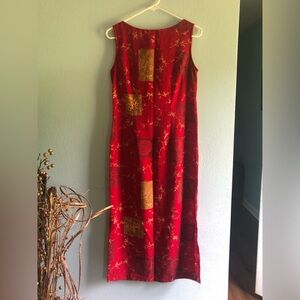 Sag harbor vintage/Elegant Red and Gold Sleeveless Dress